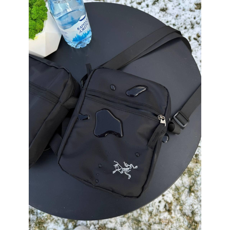 Сумка Arcteryx GORE-Tex чорна сумка через плече спортивний месенджер чоловічий Арктерикс барсетка через плече Арк чоловіча сумка A