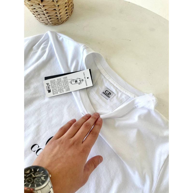 Футболка CP COMPANY у чорному кольорі чоловіча футболка Сп Компані літня спортивна бейсболка Сп біла футболка на літо C.P. Compan