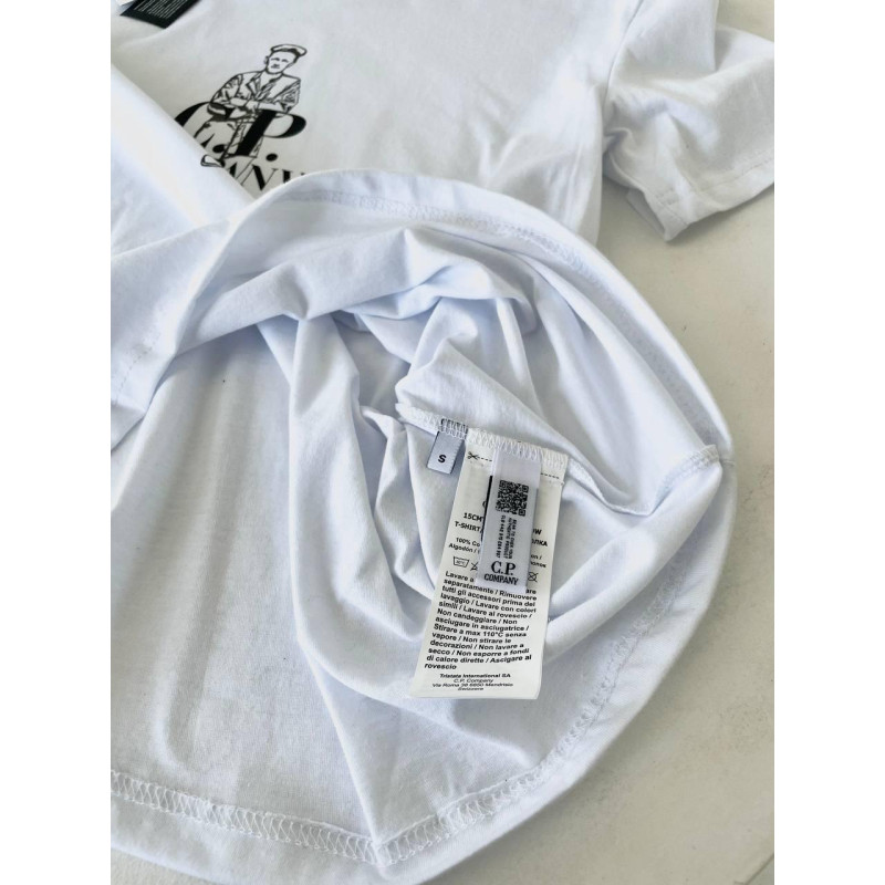 Футболка CP COMPANY у чорному кольорі чоловіча футболка Сп Компані літня спортивна бейсболка Сп біла футболка на літо C.P. Compan