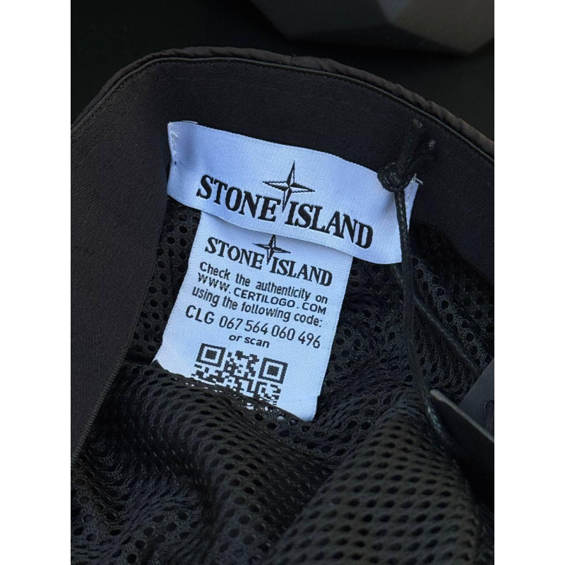 Кепка Stone Island чоловіча спортивна кепка бейсболка Стон Айленд спортивна чорна нейлонова капелюх Стон кашкет на літо кепочка