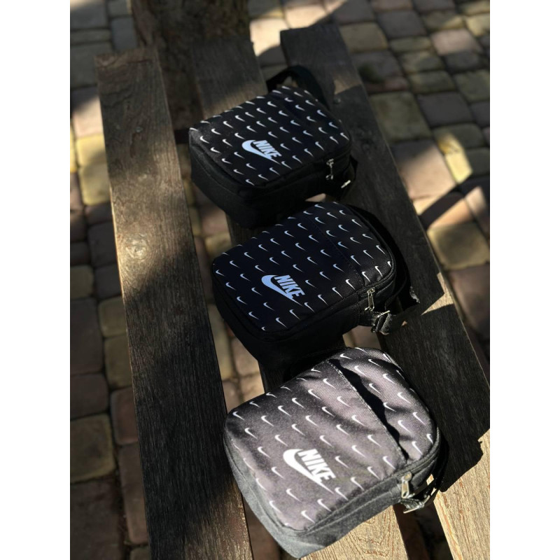 Сумка Nike Monogram чорна сумка через плече Найк Монограмна літній месенджер чоловічий від Найк спортивний месенджер через плече