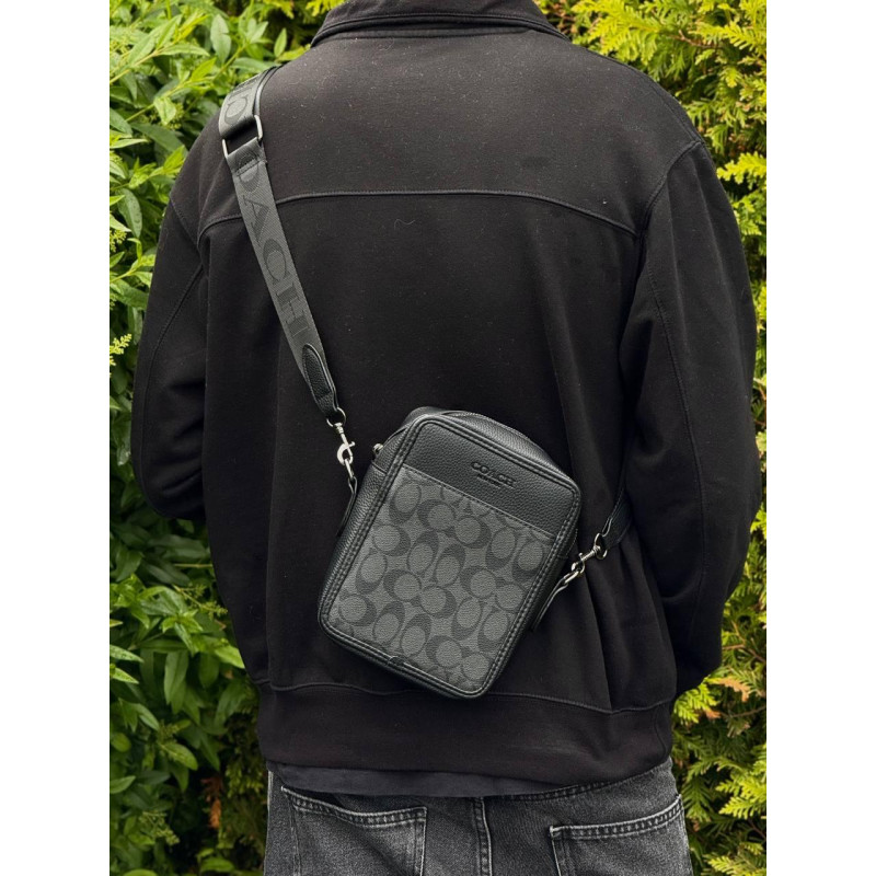 Сумка Coach чоловіча спортивна сумка через плече Коач месенджер чоловічий спортивний від Coach барсетка шкіряна літня