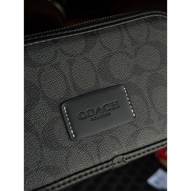 Сумка Coach через плече чоловіча спортивна барсетка Коач кросі месенджер через плече Коуч шкіряний літній сумка