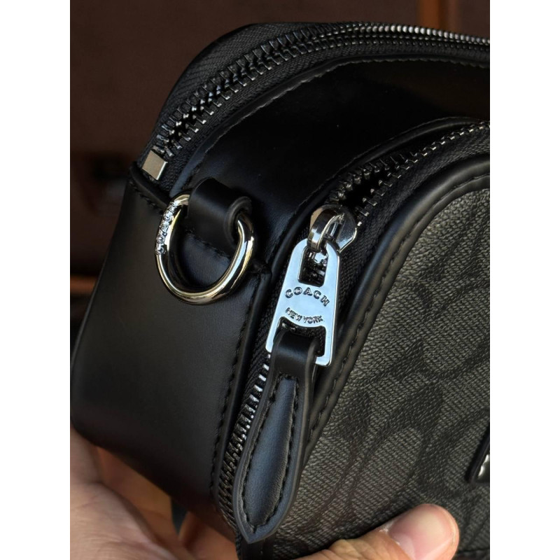 Сумка Coach через плече чоловіча спортивна барсетка Коач кросі месенджер через плече Коуч шкіряний літній сумка