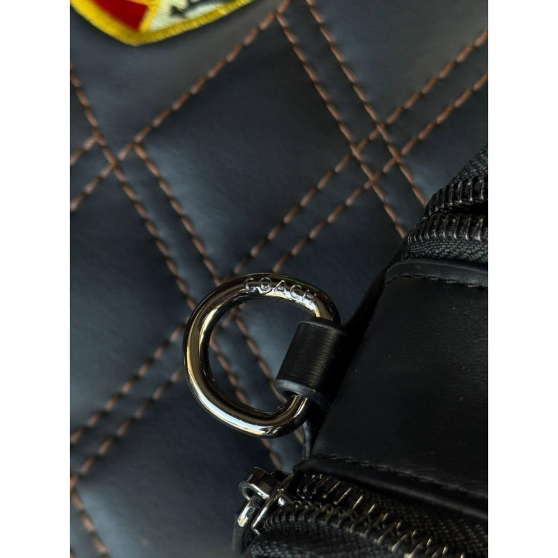 Сумка Coach через плече чоловіча спортивна барсетка Коач кросі месенджер через плече Коуч шкіряний літній сумка