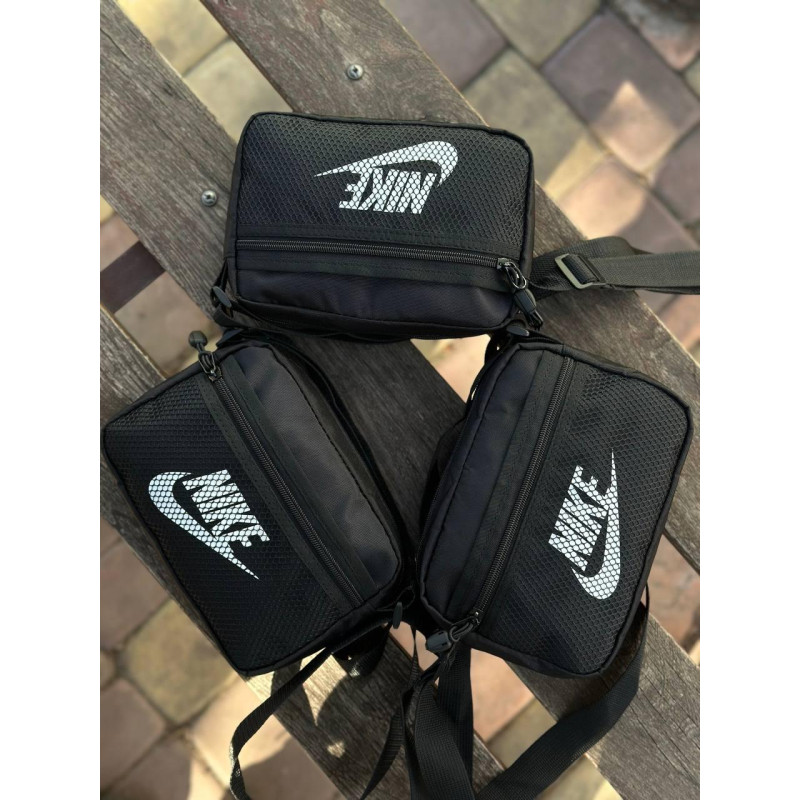 Сумка Найк чоловіча через плече Сумка Nike чорна літня спортивна месенджер через плече Найк барсетка літня