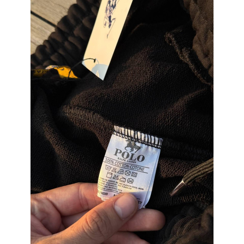 Шорти Polo Ralph Lauren чорні шорти чоловічі Поло Ральф Лоурен чорні з червоним логотипом Поло бавовна на літо літні шорти