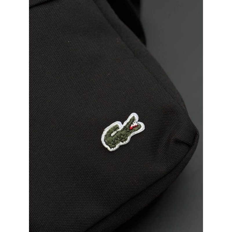 Сумка Lacoste через плече чоловіча сумка спортивна Лакост месенджер Лакост на літо барсетка чорна Lacoste