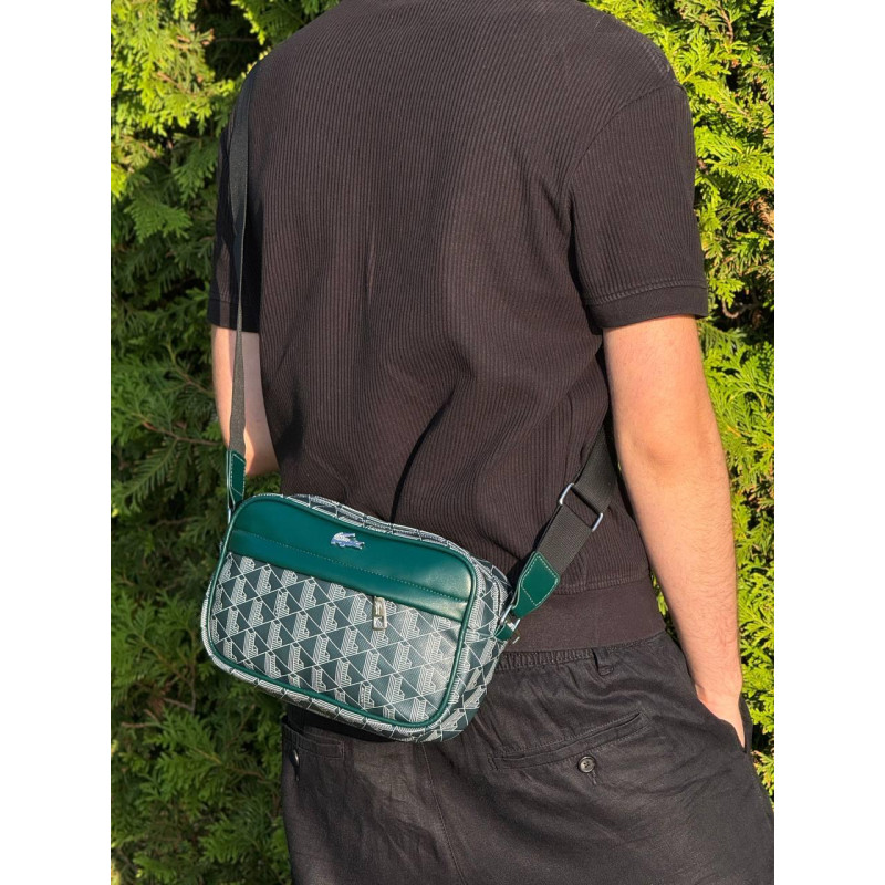 Сумка Lacoste чоловіча барсетка Лакост спортивна чорна сумка через плече Лакоста месенджер барсетка чоловіча через плече