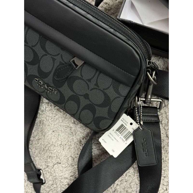 Сумка Coach чоловіча спортивна сумка через плече Коач літня барсетка шкіряна через плече Месенджер Коач