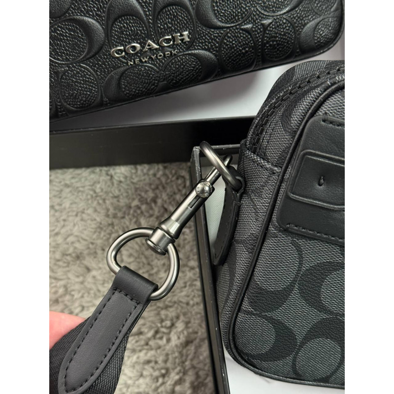 Сумка Coach чоловіча спортивна сумка через плече Коач літня барсетка шкіряна через плече Месенджер Коач
