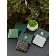 Гаманець Goyard шкіряний чоловічий гаманець спортивний Гоярд літній чорний портмоне Гоярд