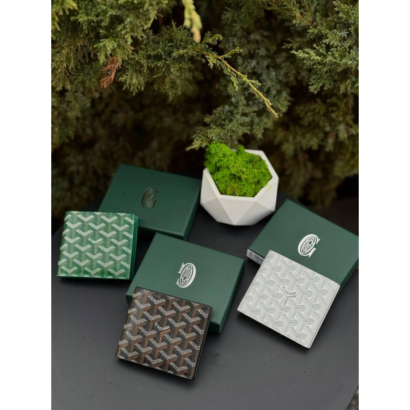 Гаманець Goyard шкіряний чоловічий гаманець спортивний Гоярд літній чорний портмоне Гоярд