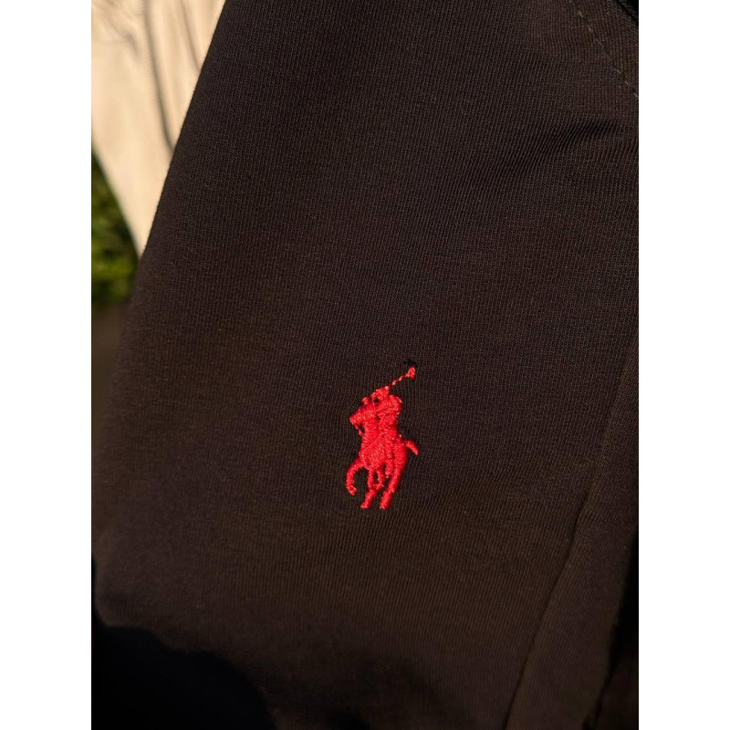 Штани флісові теплі Polo Ralph Lauren чоловічі спортивні широкі штани Поло Ральф Лоурен чорні штани Baggy Pants Polo Ralph