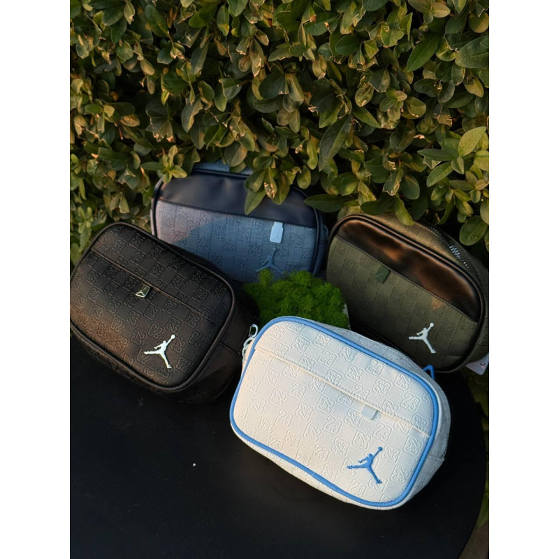 Сумка Jordan 23 monogram через плече месенджер Джордан Монограм барсетка шкіряна Майкл Джордан біла