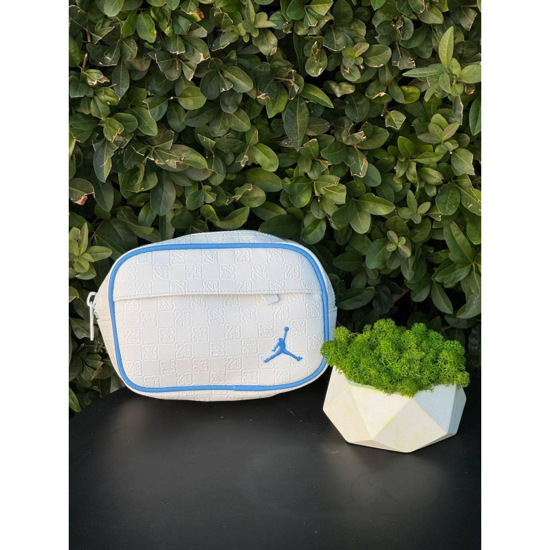 Сумка Jordan 23 monogram через плече месенджер Джордан Монограм барсетка шкіряна Майкл Джордан біла