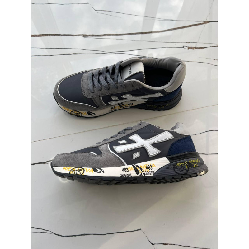 Кросівки Premiata Triple Black чоловічі спортивні шкіряні кросівки Преміату чоловічі чорні літні кросівки стильні Олд Мані