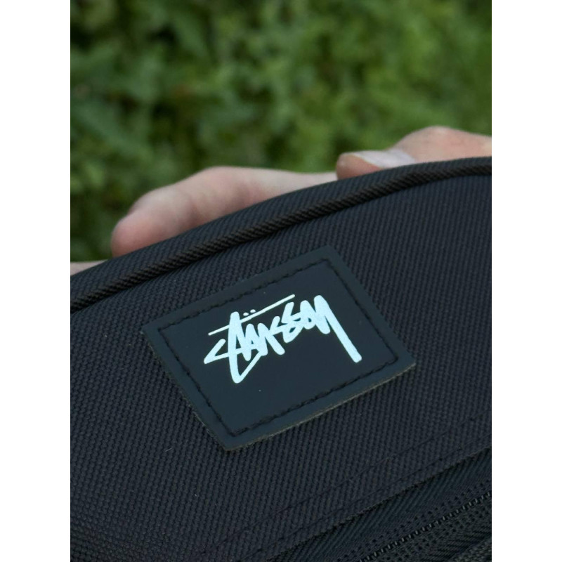 Сумка Stussy чорна чоловіча сумка Стуссі чоловічий месенджер через плече Стусі барсетка чоловіча через плече