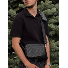 Сумка LV через плече чоловіча спортивна шкіряна Louis Vuitton чоловіча барсетка Лв месенджер Луї Віттон 3в1