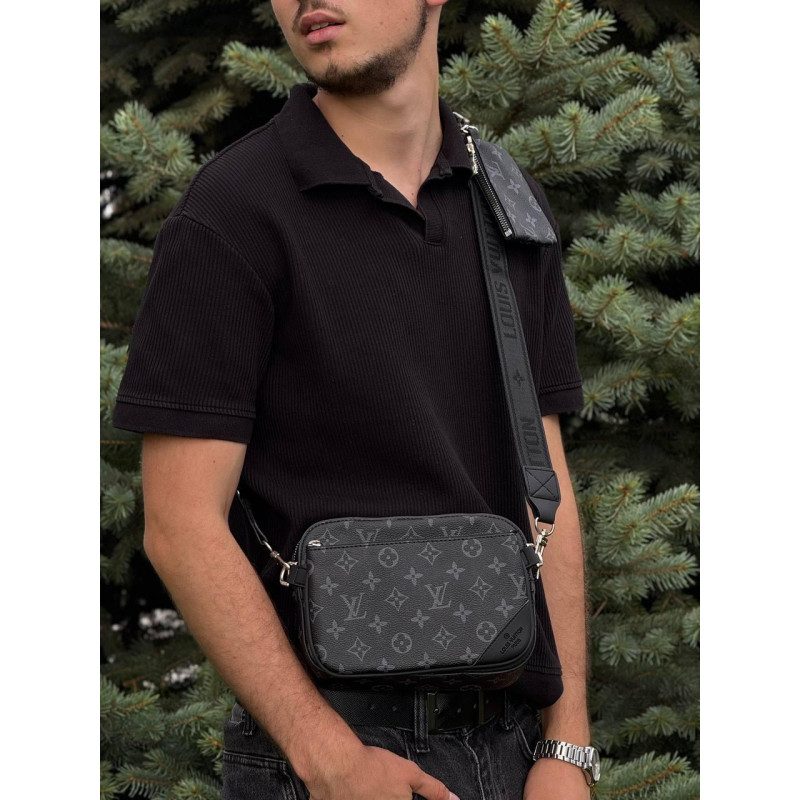 Сумка LV через плече чоловіча спортивна шкіряна Louis Vuitton чоловіча барсетка Лв месенджер Луї Віттон 3в1