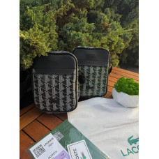 Сумка Lacoste месенджер через плече чоловіча барсетка Лакост через плече спортивна зелена месенджер Лакоста чоловіча через плече