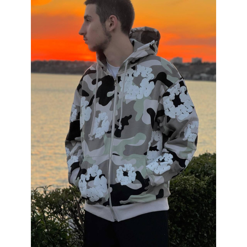 Зіп-Худі Denim Tears Біла кофта Денім Тірс сіпка Denim Tears x Bape чоловіча сіпка Бейп синя спортивна