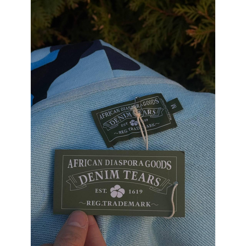 Зіп-Худі Denim Tears Біла кофта Денім Тірс сіпка Denim Tears x Bape чоловіча сіпка Бейп синя спортивна