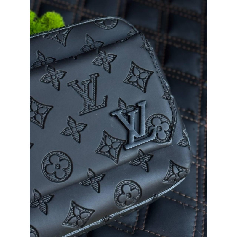 Сумка Lv чорна шкіряна сумка через плече Louis Vuitton чоловіча барсетка месенджер Луї Вітон сумка ЛВ спортивна