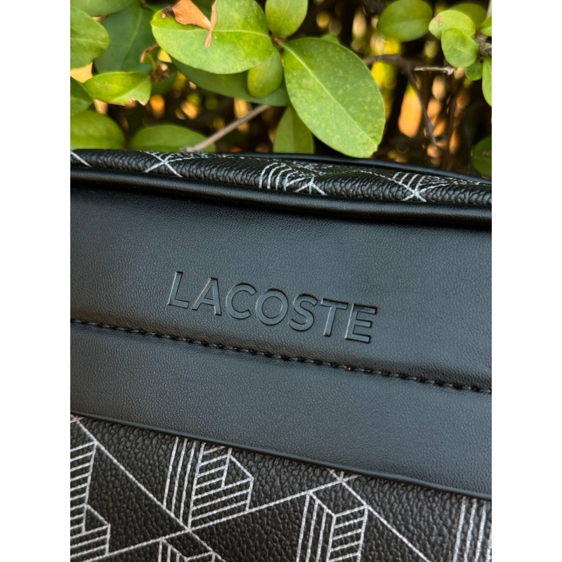 Сумка Lacoste через плече шкіряна зелена сумка чоловіча лакост спортивна зелена месенджер через плече Лакоста літня барсетка Су