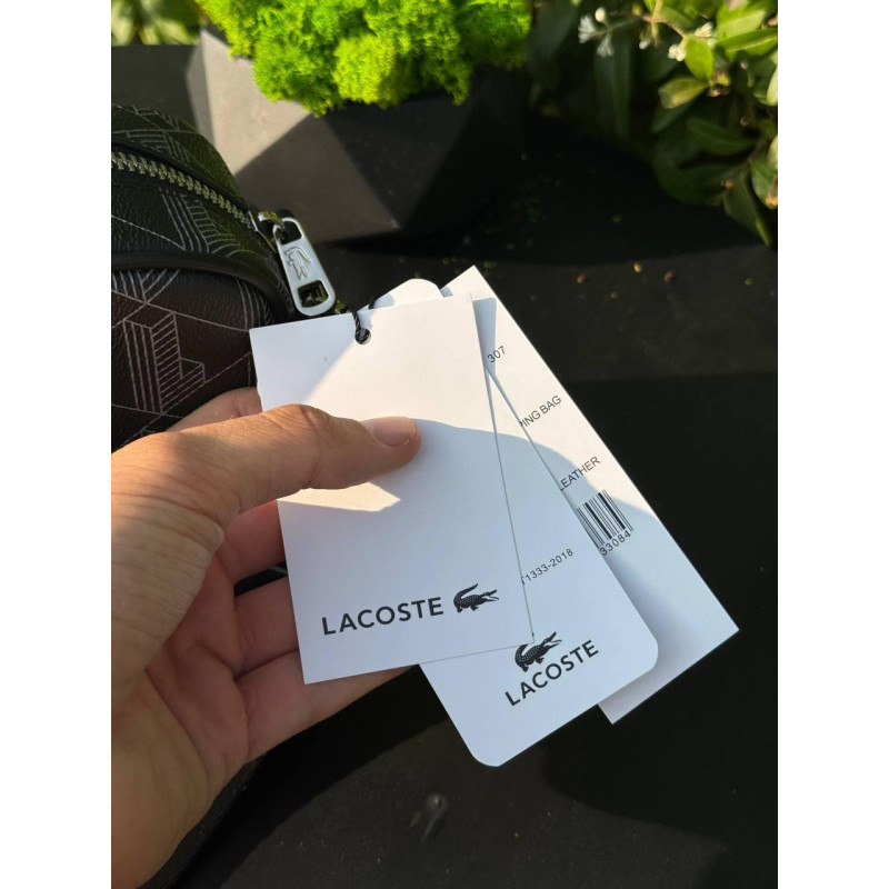 Сумка Lacoste через плече шкіряна зелена сумка чоловіча лакост спортивна зелена месенджер через плече Лакоста літня барсетка Су