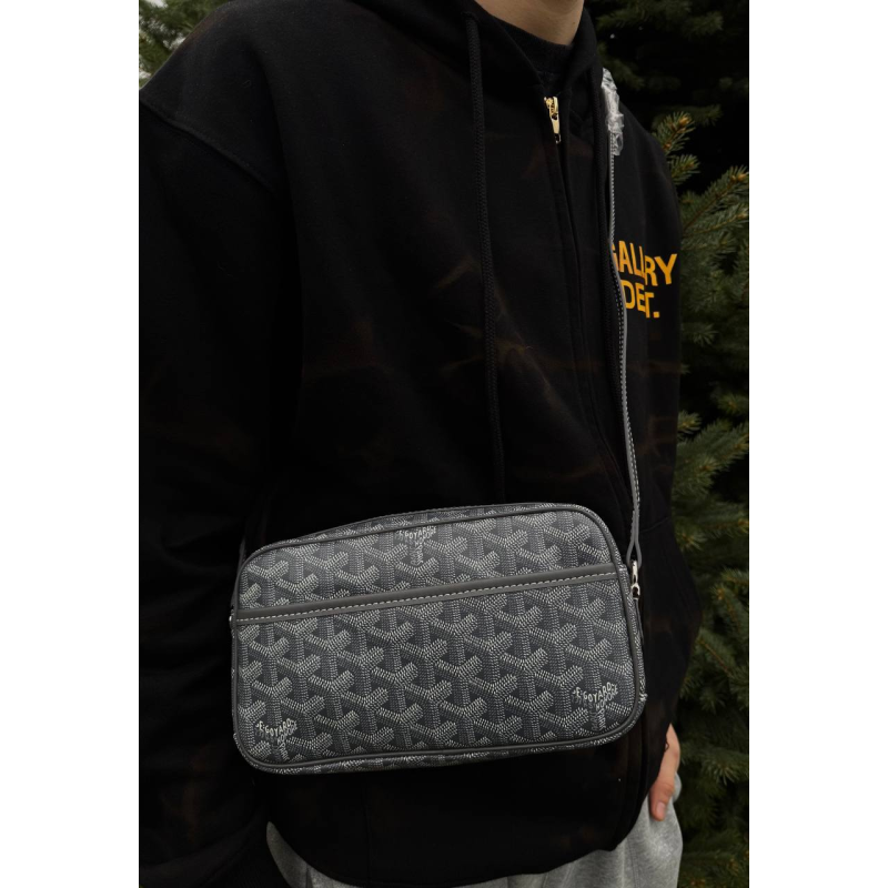 Сумка GOYARD шкіряна чоловіча кросбоді сумка месенджер через плече | Сумка Гойард шкіряна барсетка унісекс GOYARD