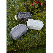 Сумка Goyard Paris через плече чоловіча шкіряна сумка Гоярд чорна спортивна барсетка Гоярд через плече месенджер Гоярд чоловічий