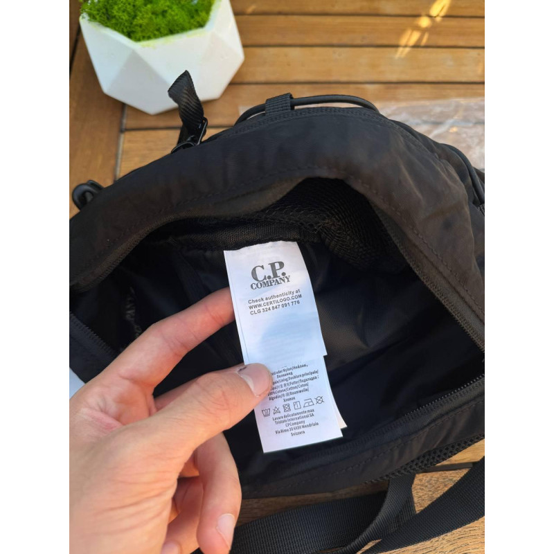 Сумка CP COMPANY слінг чоловіча через плече барсетка C.P. Company спортивна нейлонова сумка месенджер Сп Компані барсетка чорна