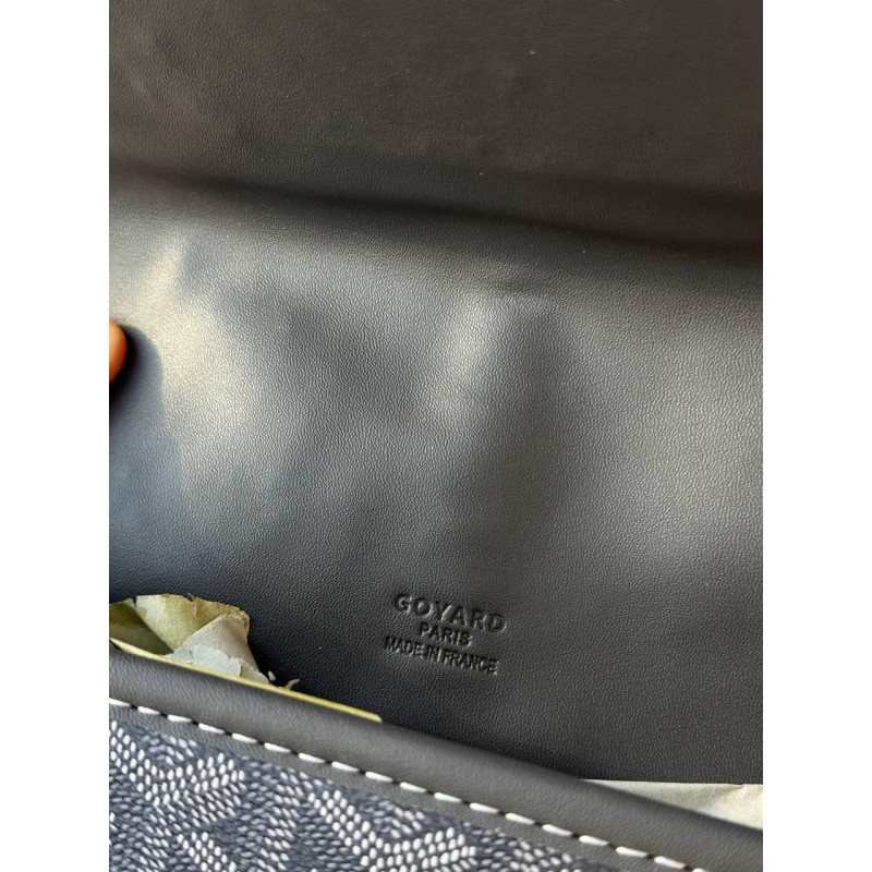 Сумка Goyard Paris сіра через плече барсетка Гоярд чоловіча сіра шкіряна спортивна сумка кросбоді барсетка месенджер Гоярд