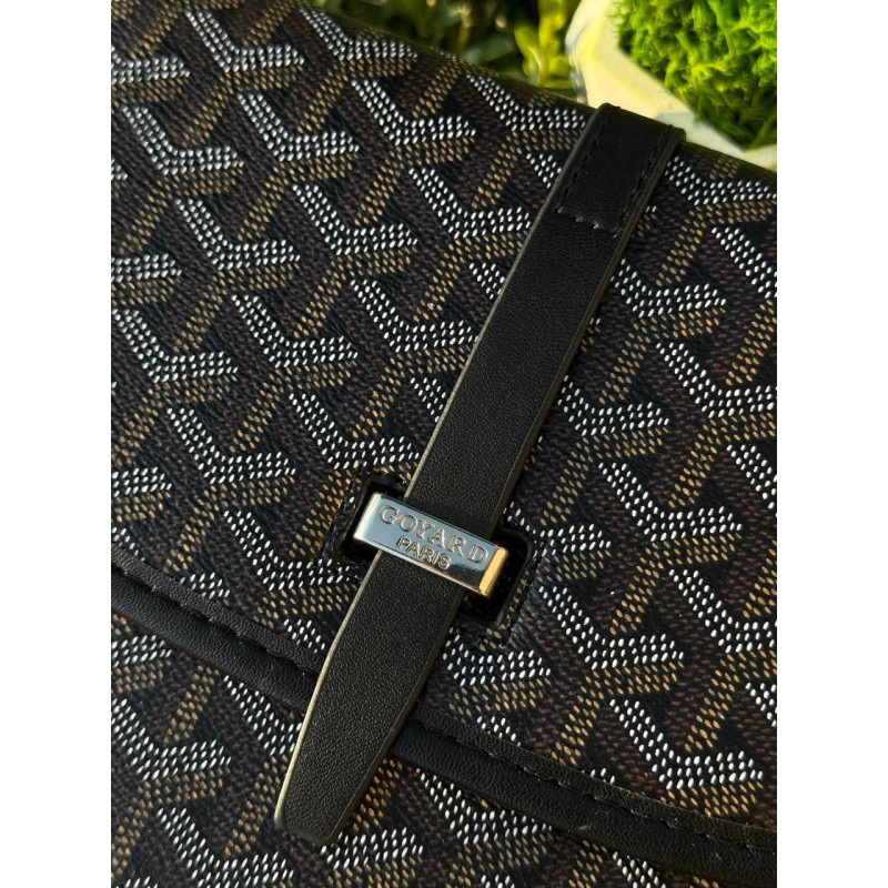 Сумка Goyard Paris сіра через плече барсетка Гоярд чоловіча сіра шкіряна спортивна сумка кросбоді барсетка месенджер Гоярд