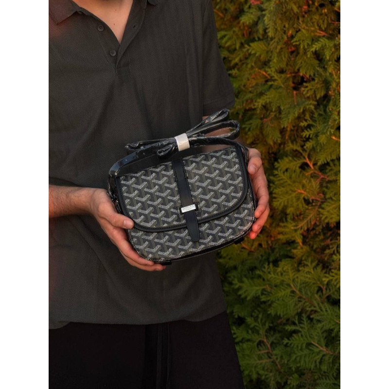 Сумка Goyard Paris чорна чоловіча сумка барсетка через плече месенджер чоловічий Гоярд барсетка чорна через плече Гоярд
