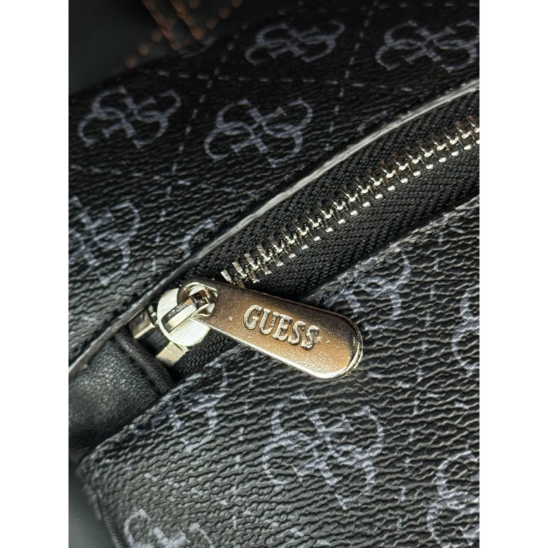 Сумка Guess Vezzola Smart чоловіча через плече шкіряна барсетка месенджер Гуес чорна спортивна сумка Гусес месенджер чорний
