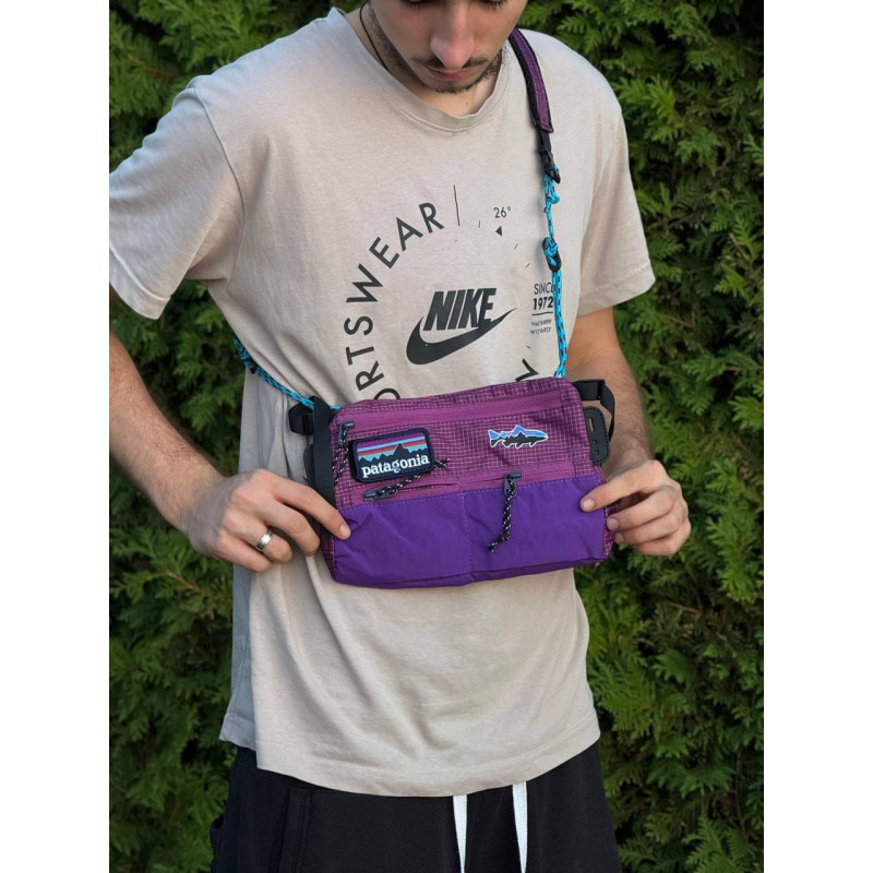 Сумка Patagonia фіолетова через плече сумка чоловіча Патагонія бірюзова сумка Патагонія патч барсетка месенджер чоловічий Patagoni