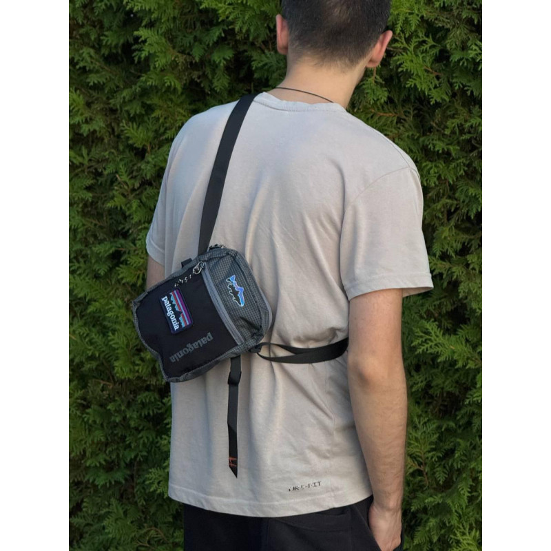Сумка через плече Patagonia чорна сумка чоловіча Patagonia Patch з акулою чоловіча барсетка патагонія