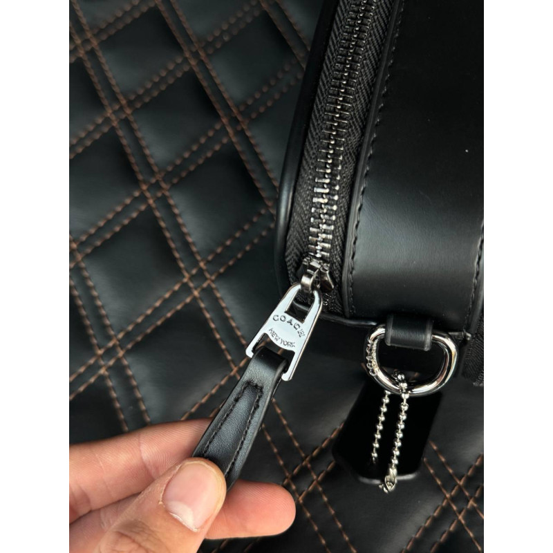 Сумка Coach чорна чоловіча сумка через плече Коач Нью фор чоловіча шкіряна барсетка Коуч спортивна чоловіча месенджер через плече