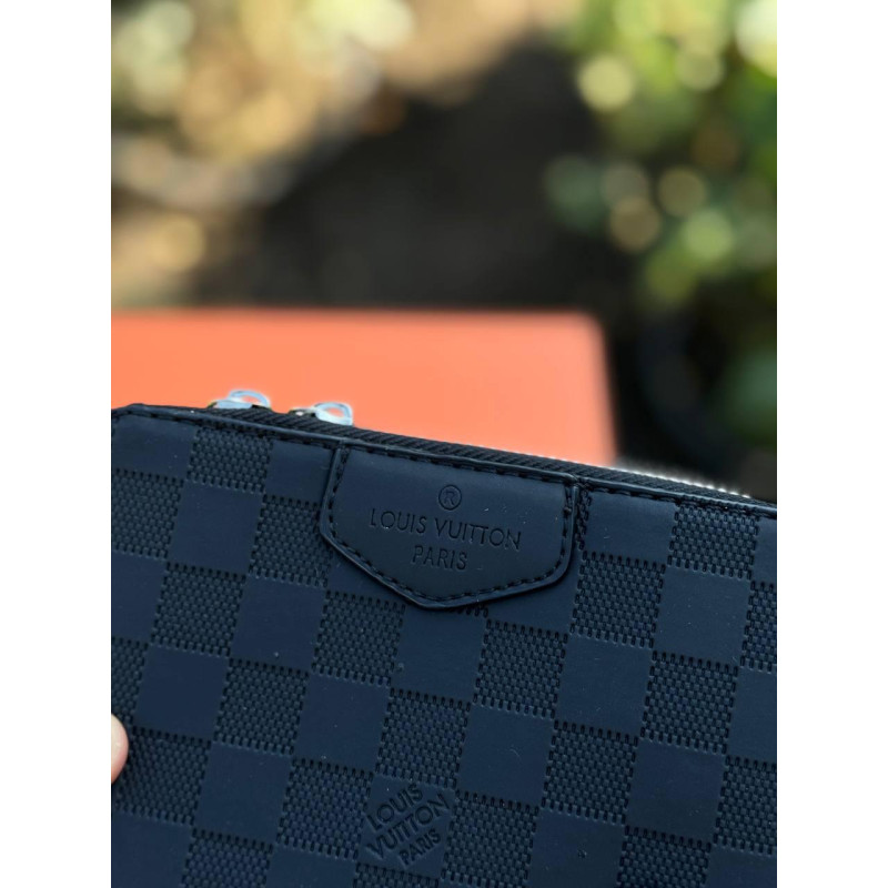 Сумка Louis Vuitton чоловіча шкіряна сумка через плече Луї Вітон чорна сумка Лв шкіряна месенджер барсетка LV