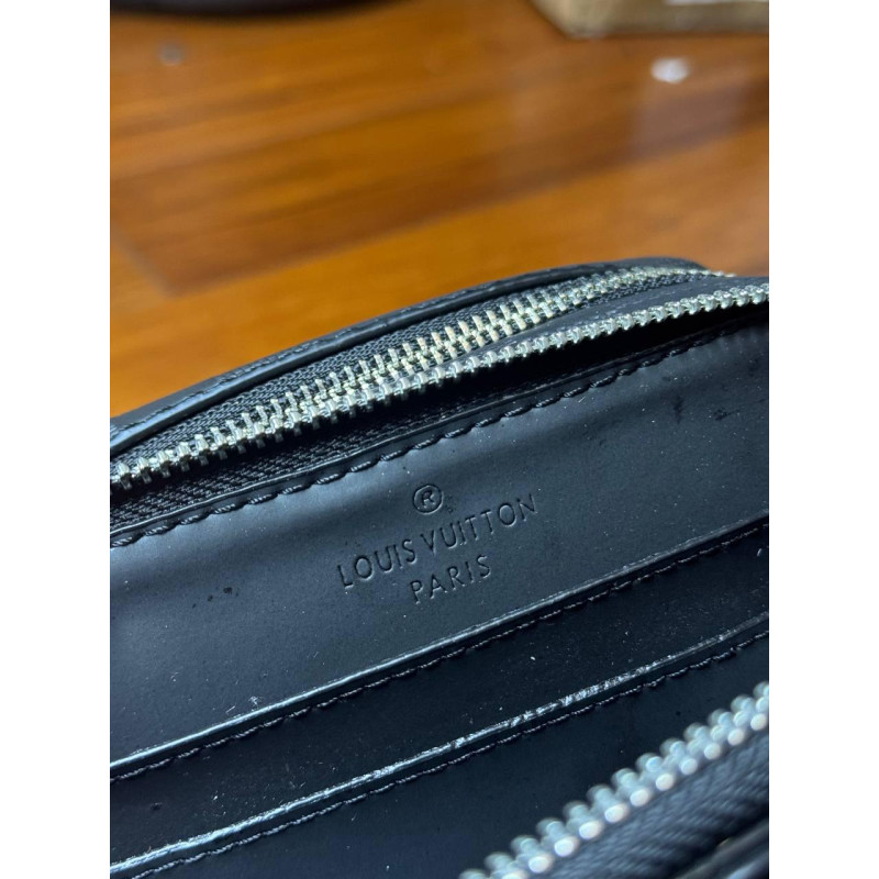 Сумка Louis Vuitton чоловіча шкіряна сумка через плече Луї Вітон чорна сумка Лв шкіряна месенджер барсетка LV