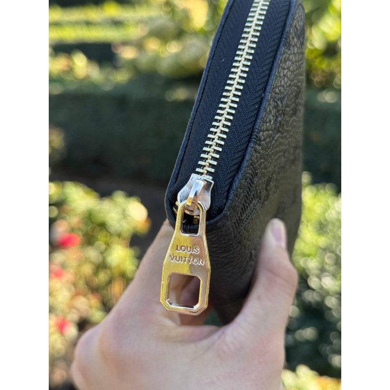 Гаманець Louis Vuitton чоловічий шкіряний чорний гаманець LV монограмний портмоне Луї Вітон візитниця Лв