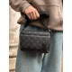 Сумка Louis Vuitton через плече LV шкіряна чорна сумка барсетка Луї Віттон Месенджер Лв чорний
