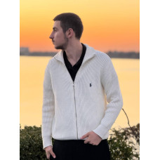 Кардиган Polo Ralph Lauren чоловічий білий кардиган Зіпка біла Поло Ральф Лоурен худі Поло чоловіче біле Поло Ральф