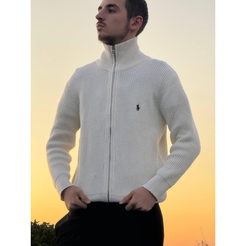 Кардиган Polo Ralph Lauren чоловічий білий кардиган Зіпка біла Поло Ральф Лоурен худі Поло чоловіче біле Поло Ральф