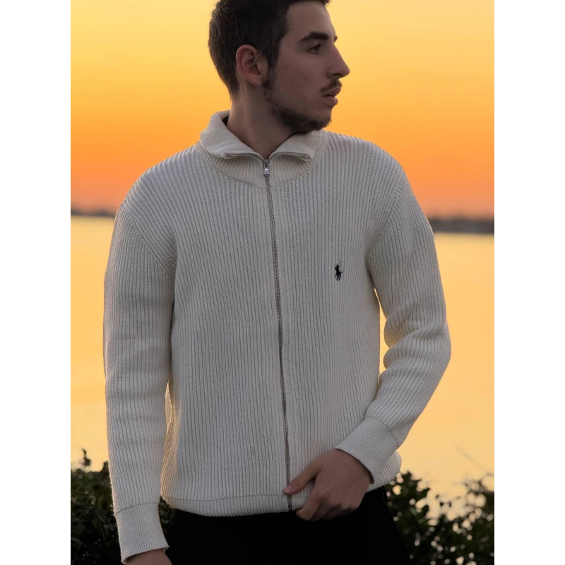 Кардиган Polo Ralph Lauren чоловічий білий кардиган Зіпка біла Поло Ральф Лоурен худі Поло чоловіче біле Поло Ральф