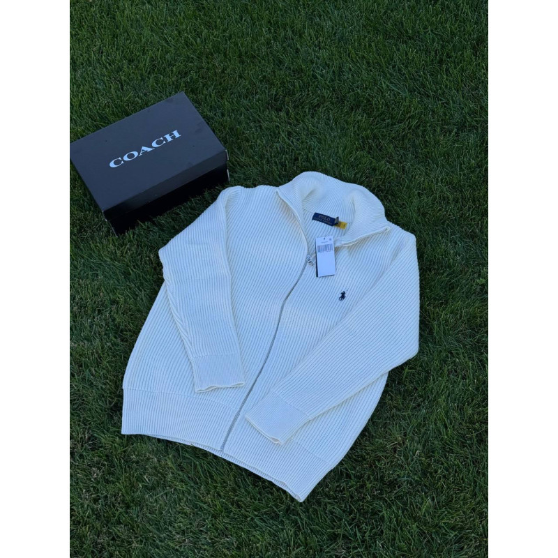 Кардиган Polo Ralph Lauren чоловічий білий кардиган Зіпка біла Поло Ральф Лоурен худі Поло чоловіче біле Поло Ральф