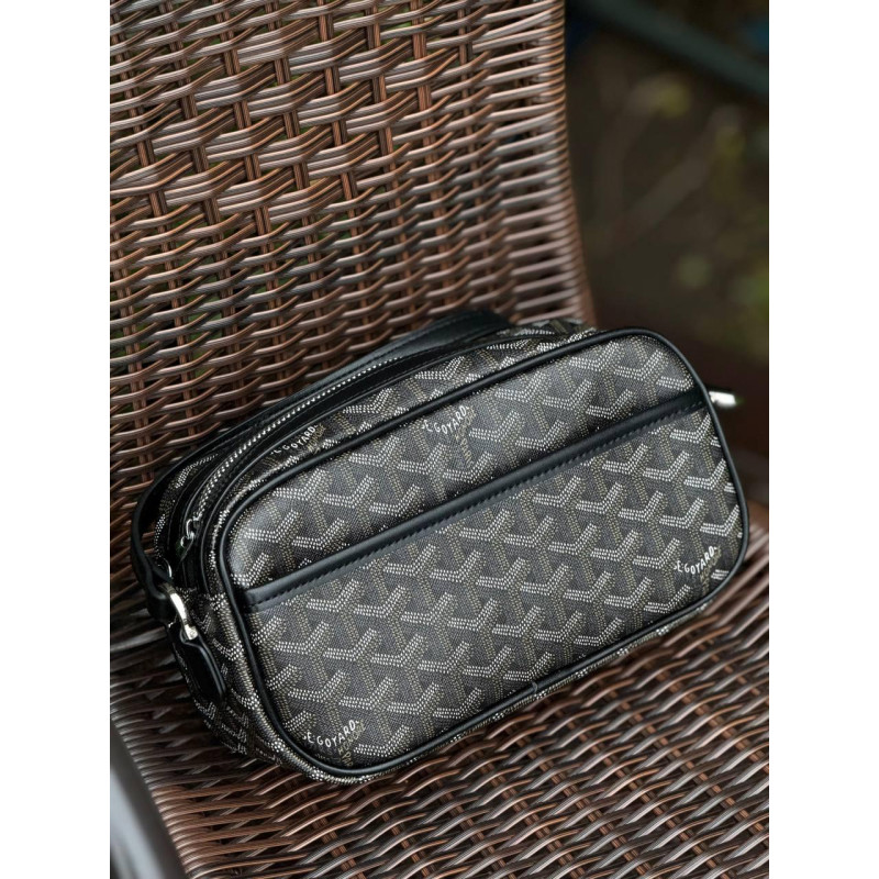 Сумка Goyard чорна чоловіча сумка через плече Гоярд чорна чоловіча сумка через плече Гоярд барсетка месенджер