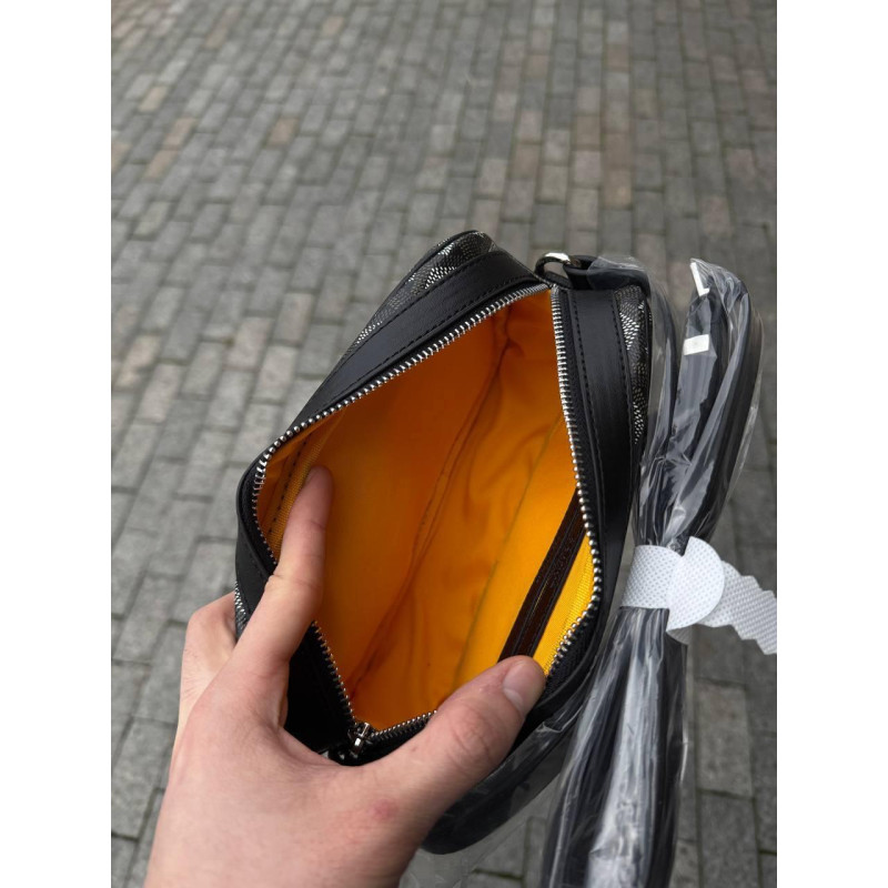 Сумка Goyard чорна чоловіча сумка через плече Гоярд чорна чоловіча сумка через плече Гоярд барсетка месенджер